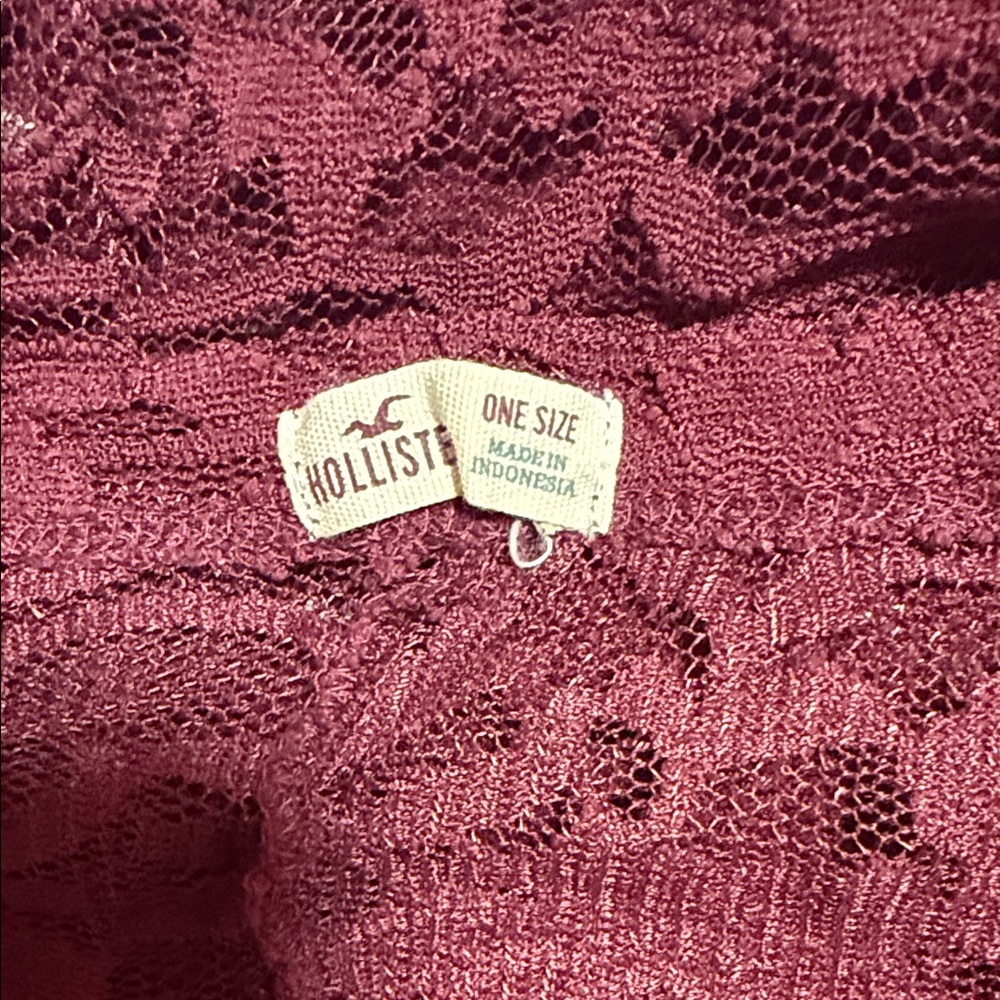 Hollister Deep Red Lace Top